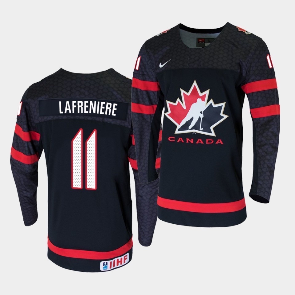 men custom #11 lafreniere black nhl jerseys